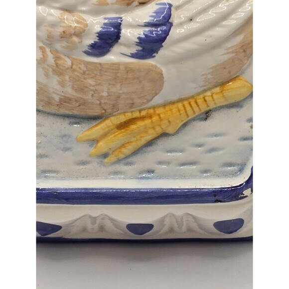 Vintage Ceramic Mallard  Duck Wall Hanging Painted Pie Mold Retro Kitchen - Picture 2 of 11